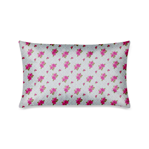 Roses and Pattern 1B by JamColors Custom Zippered Pillow Case 16"x24"(One Side Printing)