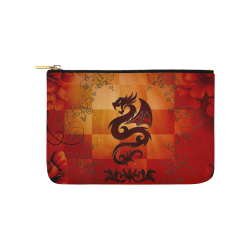 Tribal dragon  on vintage background Carry-All Pouch 9.5''x6''