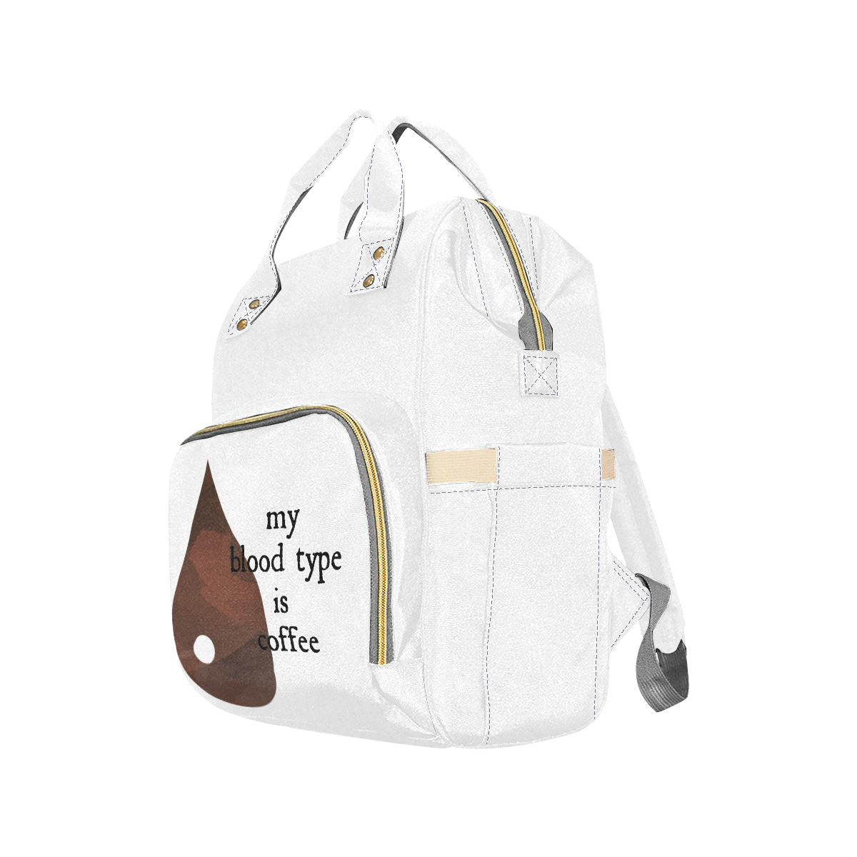 My blood type is coffee! Multi-Function Diaper Backpack/Diaper Bag (Model 1688)