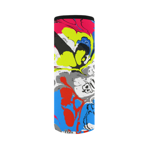 Colorful distorted shapes2 Neoprene Water Bottle Pouch/Large
