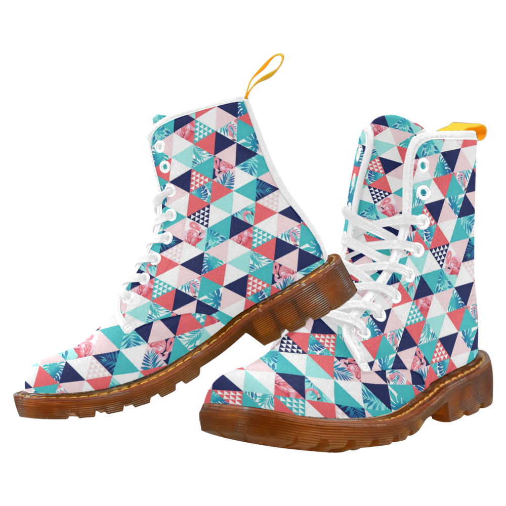 Flamingo Triangle Pattern Martin Boots For Women Model 1203H