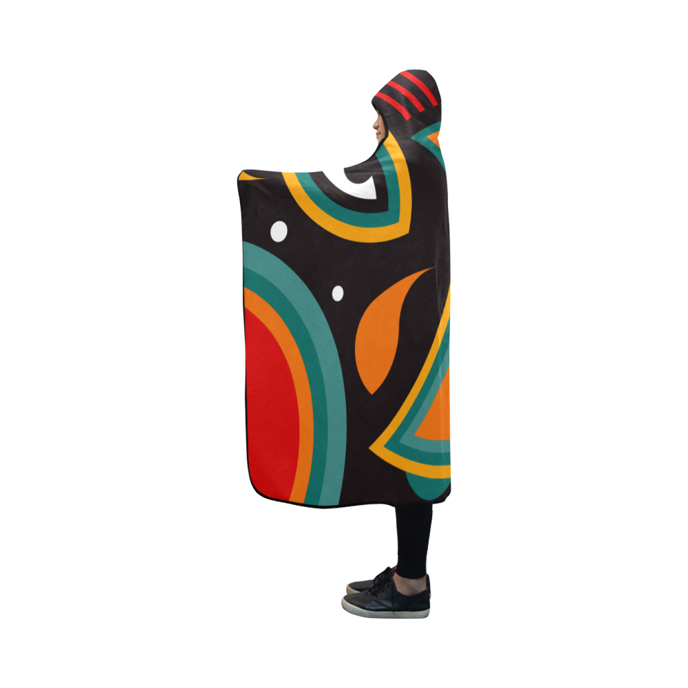 ceremonial tribal Hooded Blanket 50''x40''