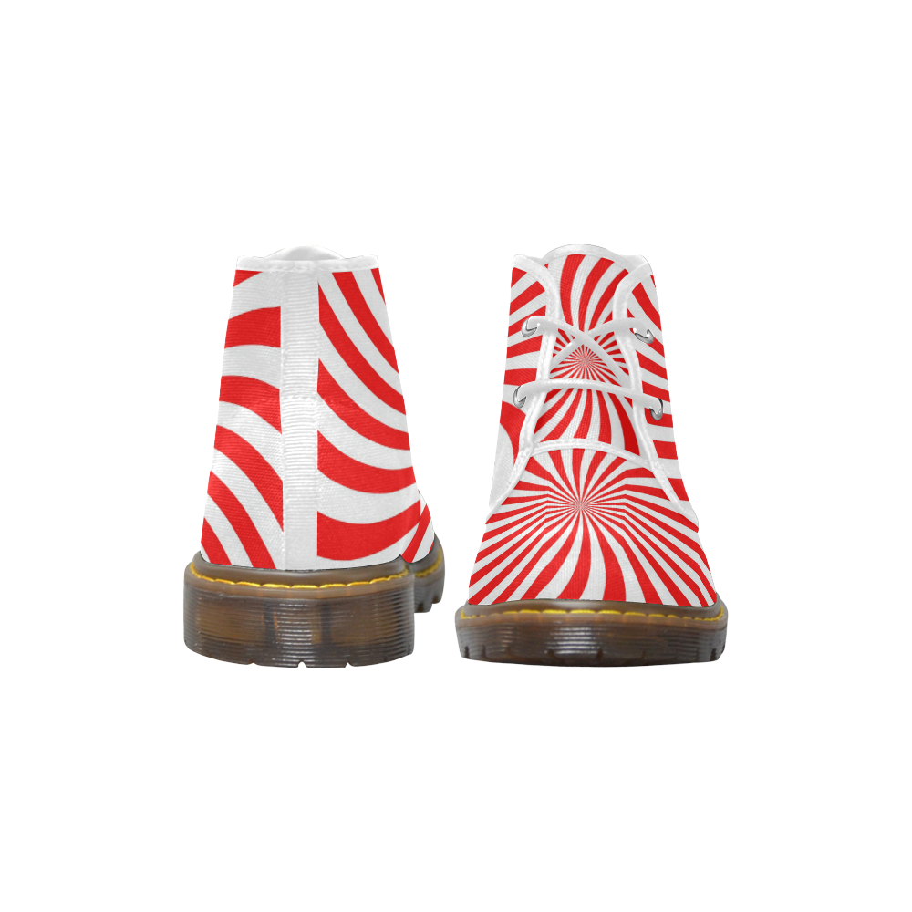 PEPPERMINT TUESDAY SWIRL Women's Canvas Chukka Boots (Model 2402-1)