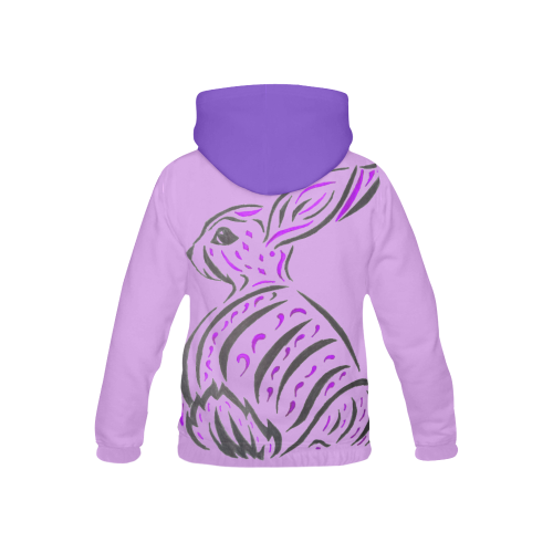 PurpleBunny All Over Print Hoodie for Kid (USA Size) (Model H13)