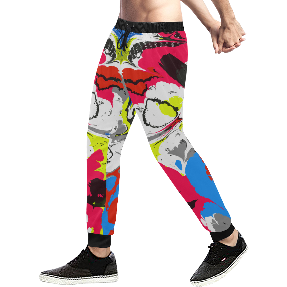 Colorful distorted shapes2 Men's All Over Print Sweatpants (Model L11)