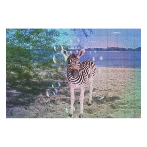 Little cute zebra 1000-Piece Wooden Photo Puzzles