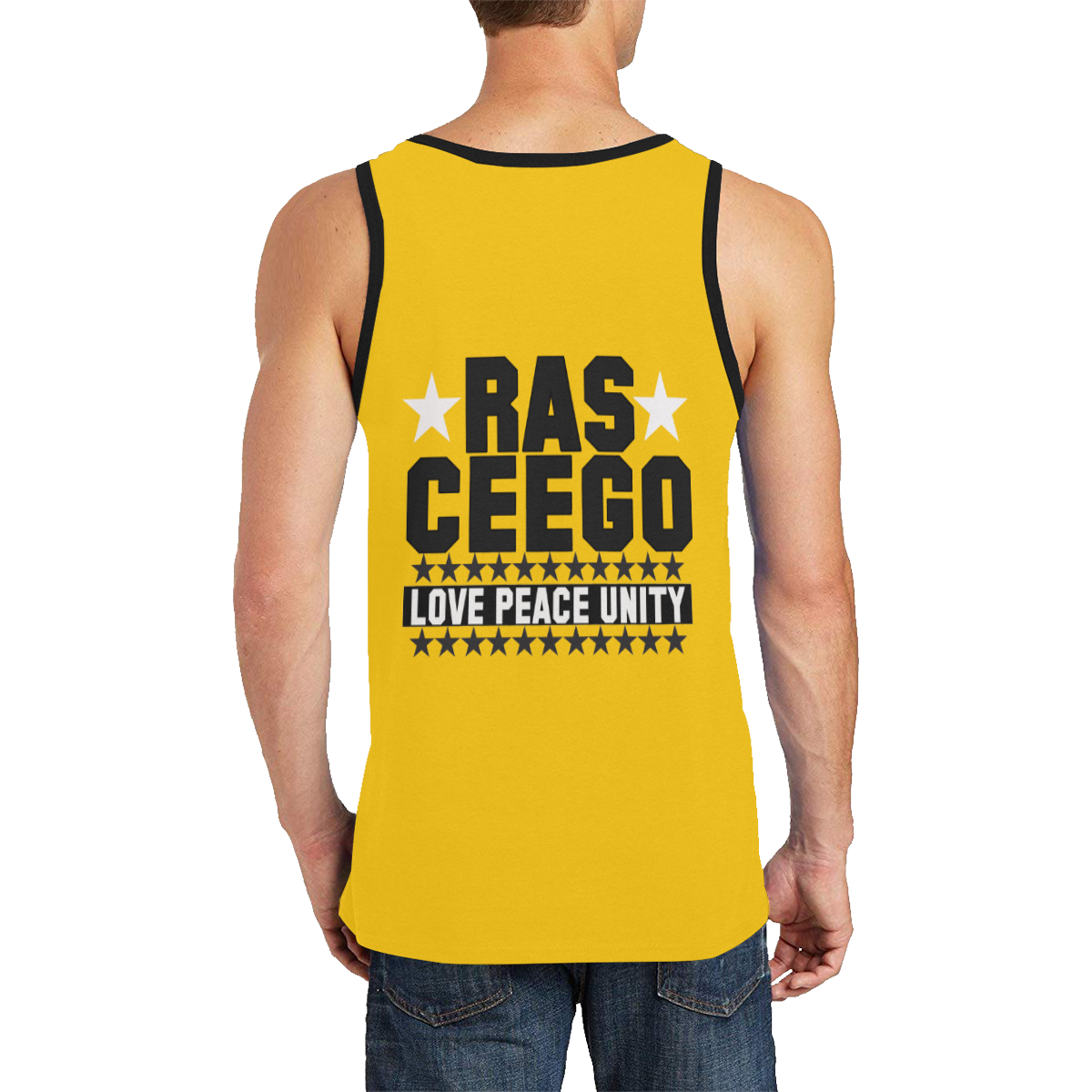 Ras CeeGo Yellow Black and White Men's All Over Print Tank Top (Model T57)