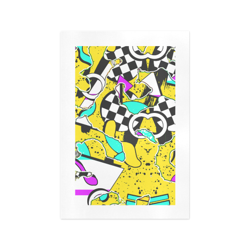 Shapes on a yellow background Art Print 13‘’x19‘’