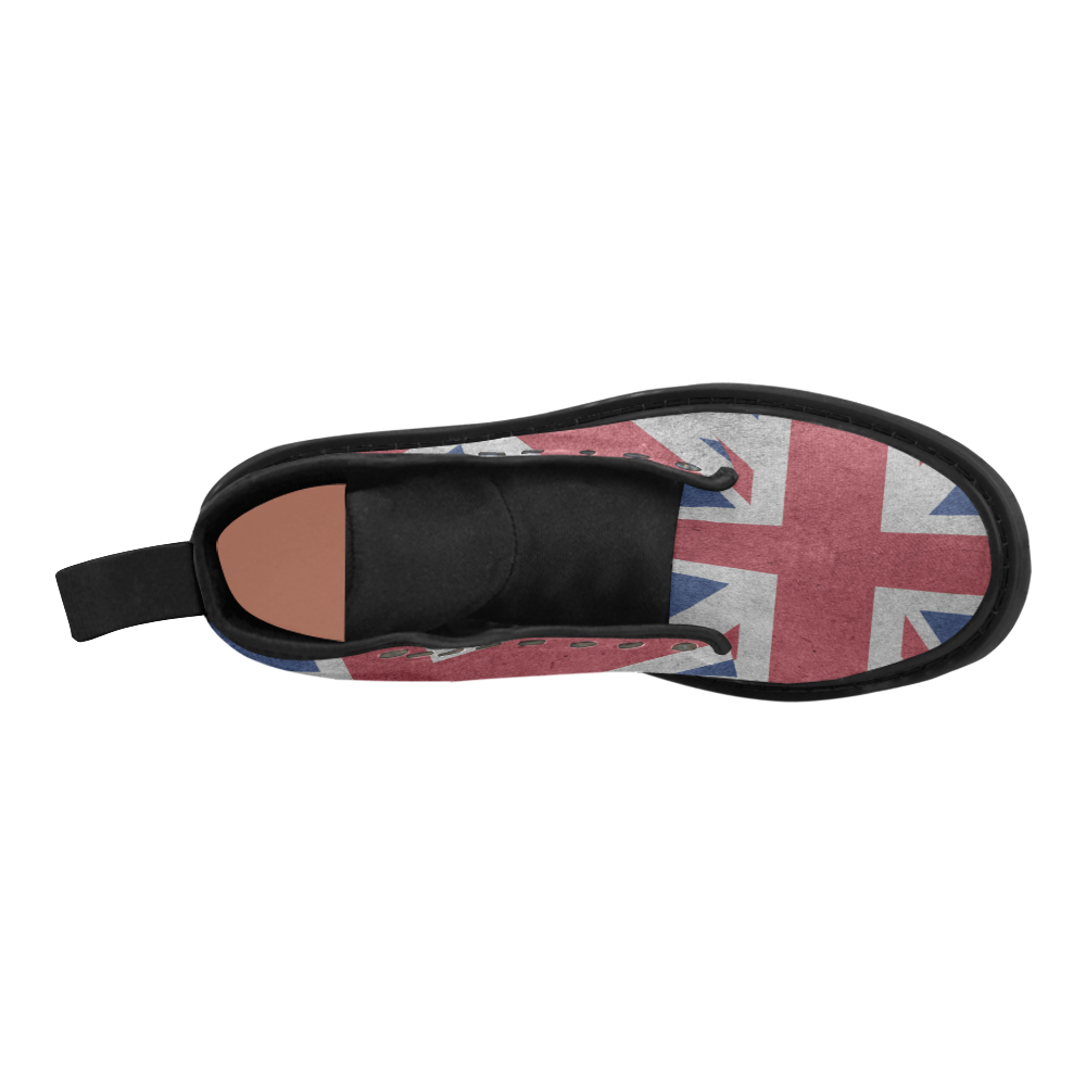 United Kingdom Union Jack Flag - Grunge 1 Martin Boots for Women (Black) (Model 1203H)