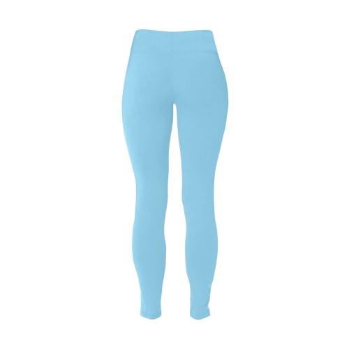 color baby blue Women's Plus Size High Waist Leggings (Model L44)