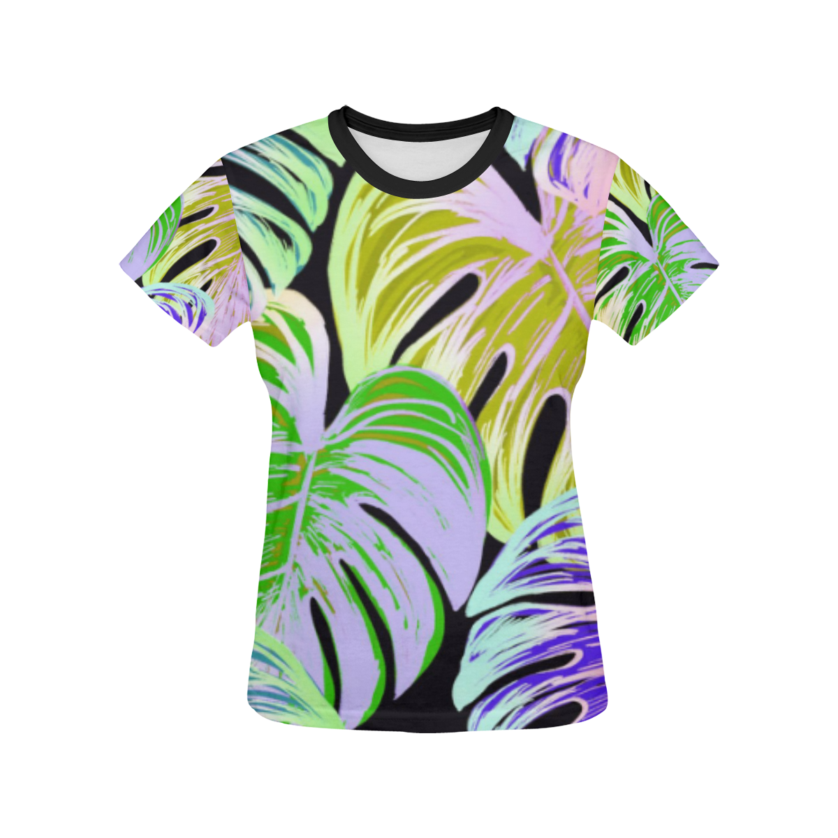 Pretty Leaves C by JamColors All Over Print T-shirt for Women/Large Size (USA Size) (Model T40)