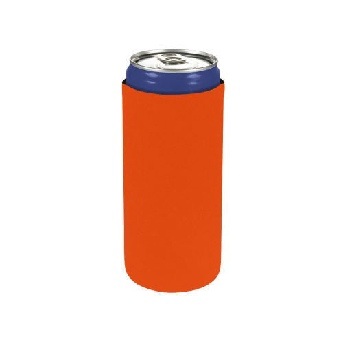 color orange red Neoprene Can Cooler 5" x 2.3" dia.
