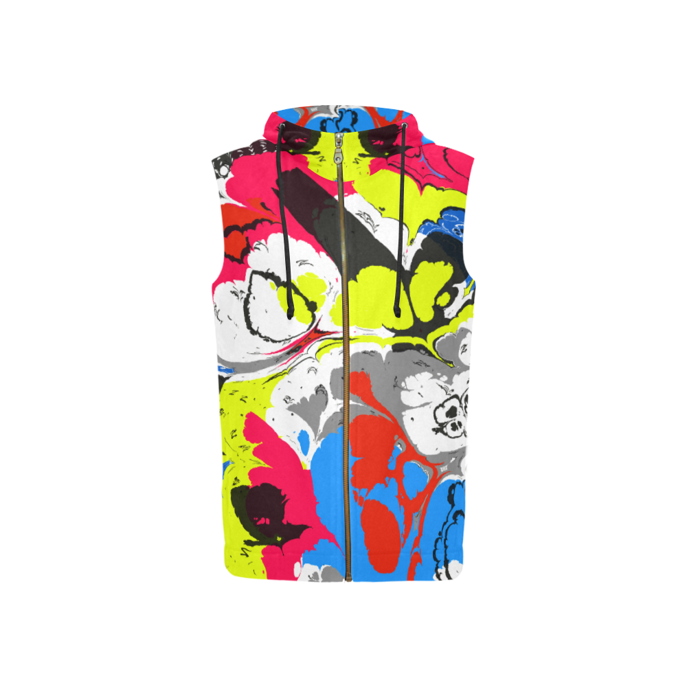 Colorful distorted shapes2 All Over Print Sleeveless Zip Up Hoodie for Women (Model H16)