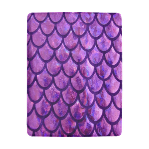 Mermaid SCALES Purple Ultra-Soft Micro Fleece Blanket 43''x56''