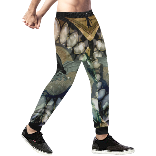 Awesome scary skull Men's All Over Print Sweatpants (Model L11)