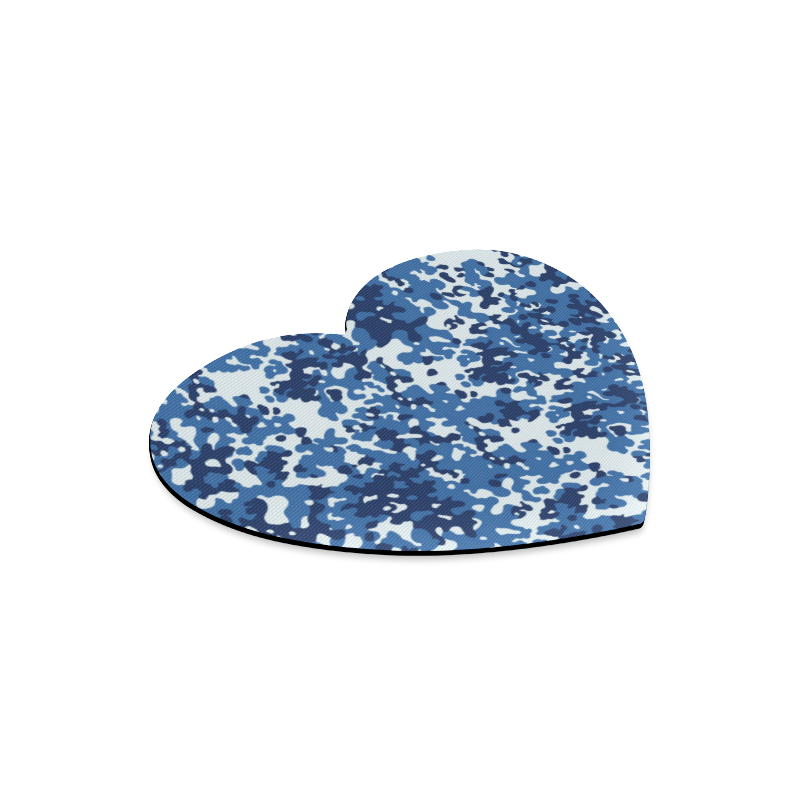 Digital Blue Camouflage Heart-shaped Mousepad