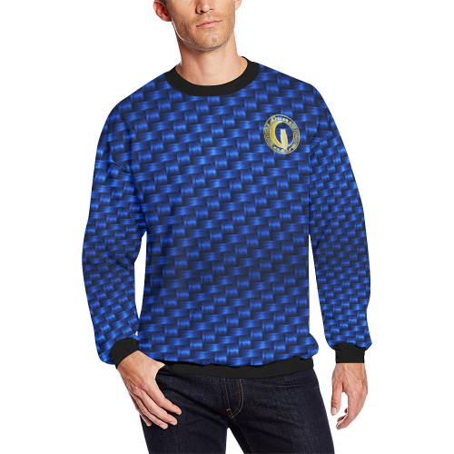 BLUE DELUXE LCC Men's Oversized Fleece Crew Sweatshirt (Model H18)
