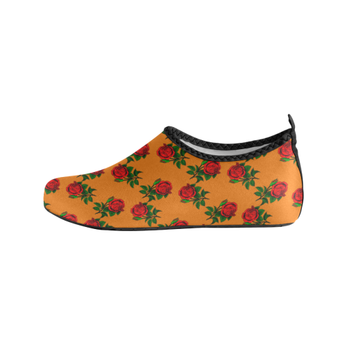 red roses orange Women's Slip-On Water Shoes (Model 056)