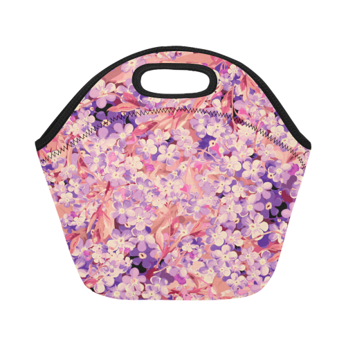 flower pattern Neoprene Lunch Bag/Small (Model 1669)