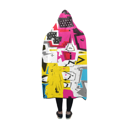 Distorted shapes Hooded Blanket 60''x50''