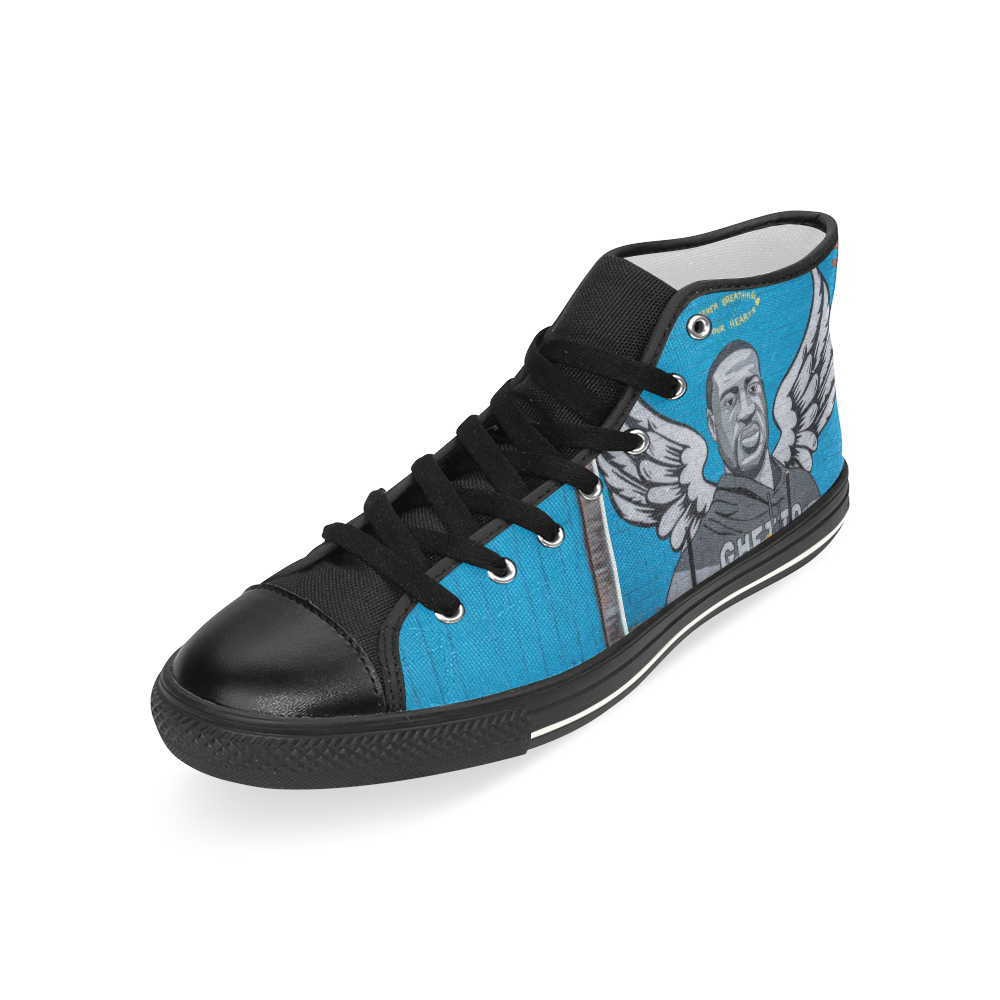 George Floyd Inspired Theme Men’s Classic High Top Canvas Shoes (Model 017)