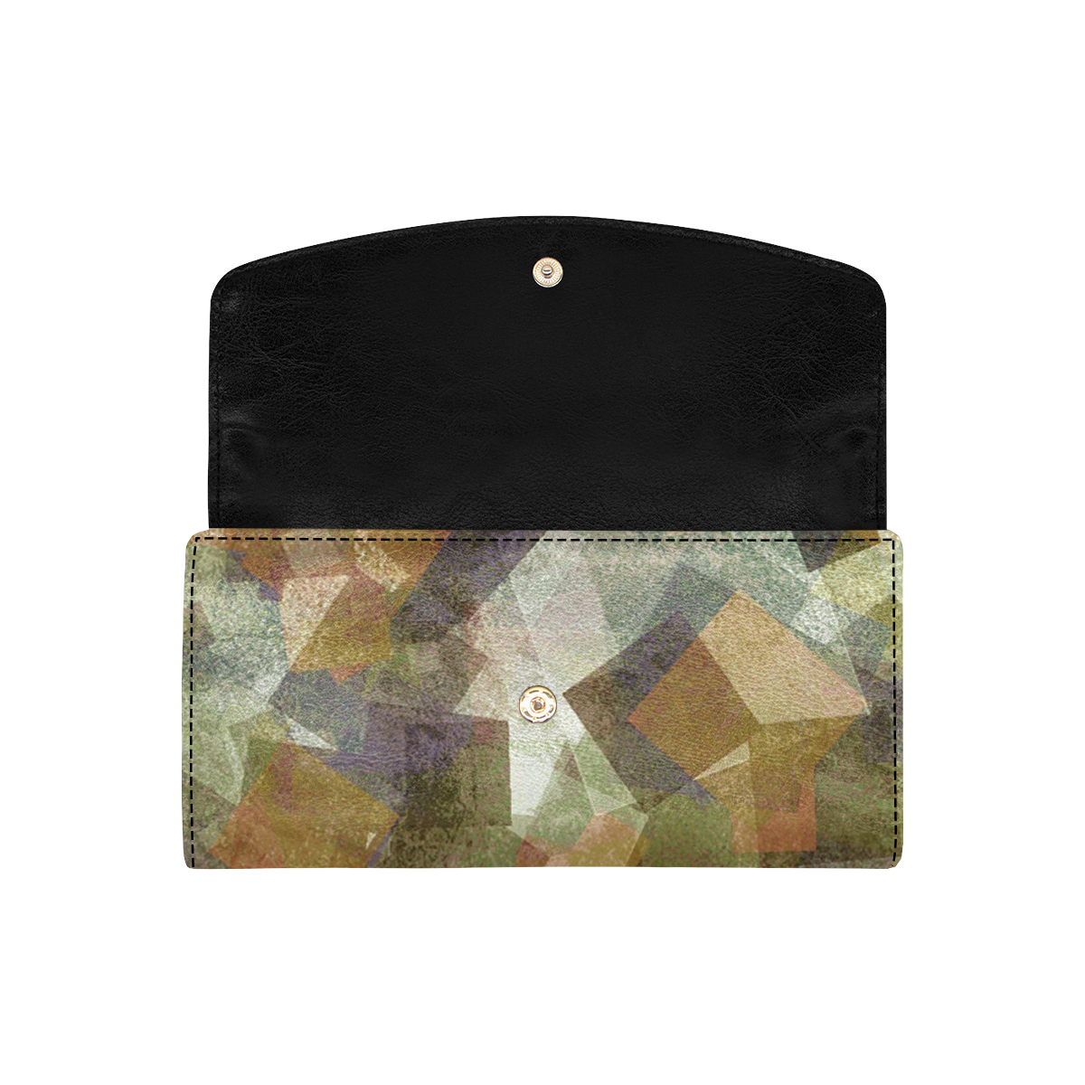 abstract squares Women's Flap Wallet (Model 1707)