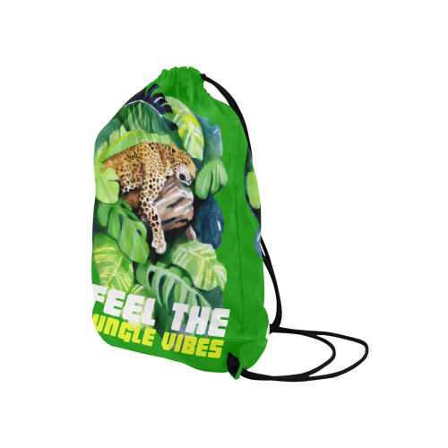 Brandon Jungle vibes green Medium Drawstring Bag Model 1604 (Twin Sides) 13.8"(W) * 18.1"(H)
