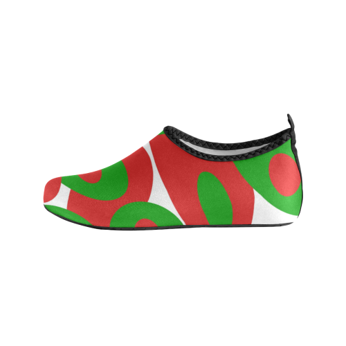 Red and Green Orbs Kids' Slip-On Water Shoes (Model 056)