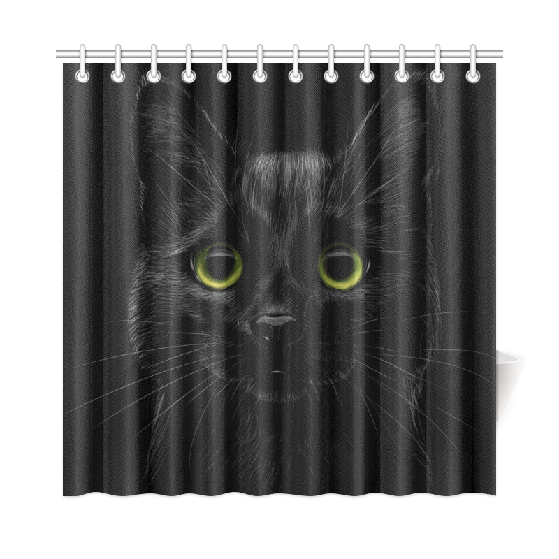 Black Cat Shower Curtain 72"x72"