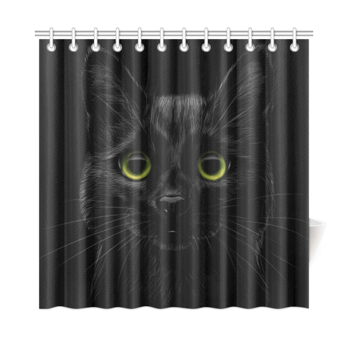 Black Cat Shower Curtain 72"x72"