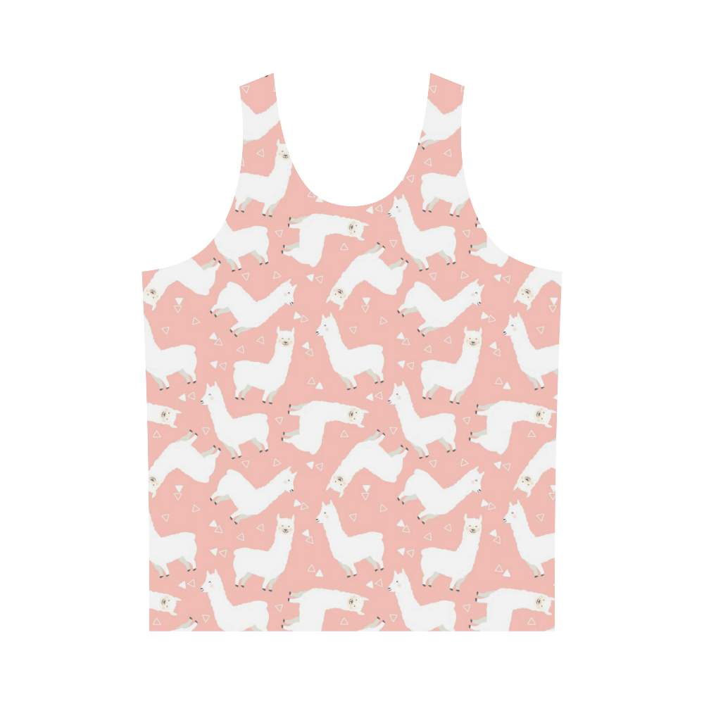 Pink Llama Pattern All Over Print Tank Top for Men (Model T43)