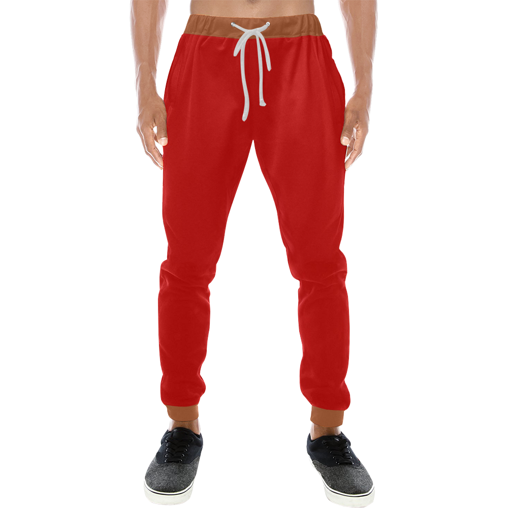 RB01 Red And Brown Pants Men's All Over Print Sweatpants/Large Size (Model L11)