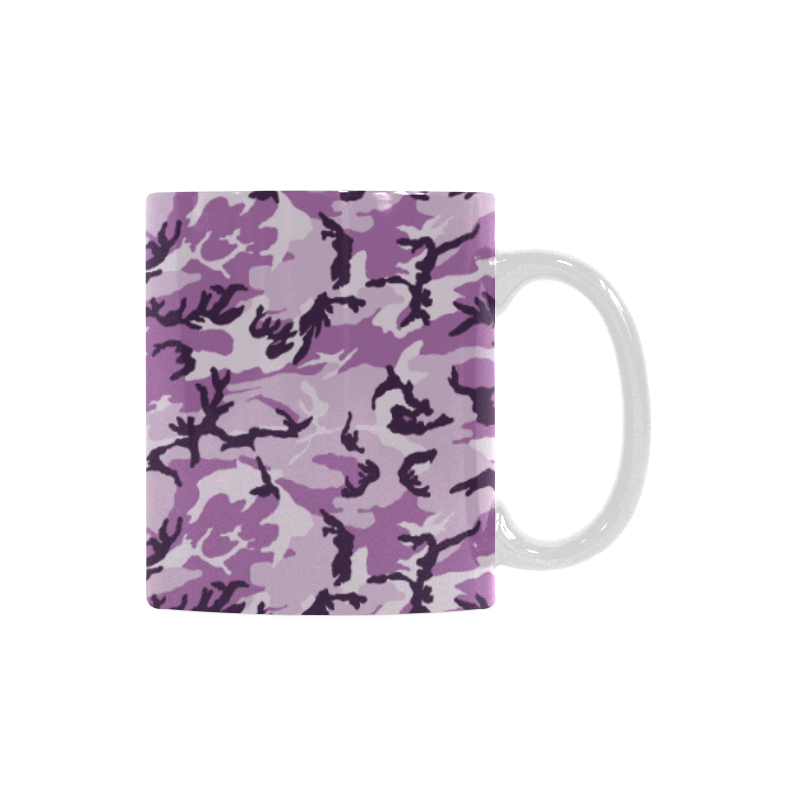 Woodland Pink Purple Camouflage White Mug(11OZ)