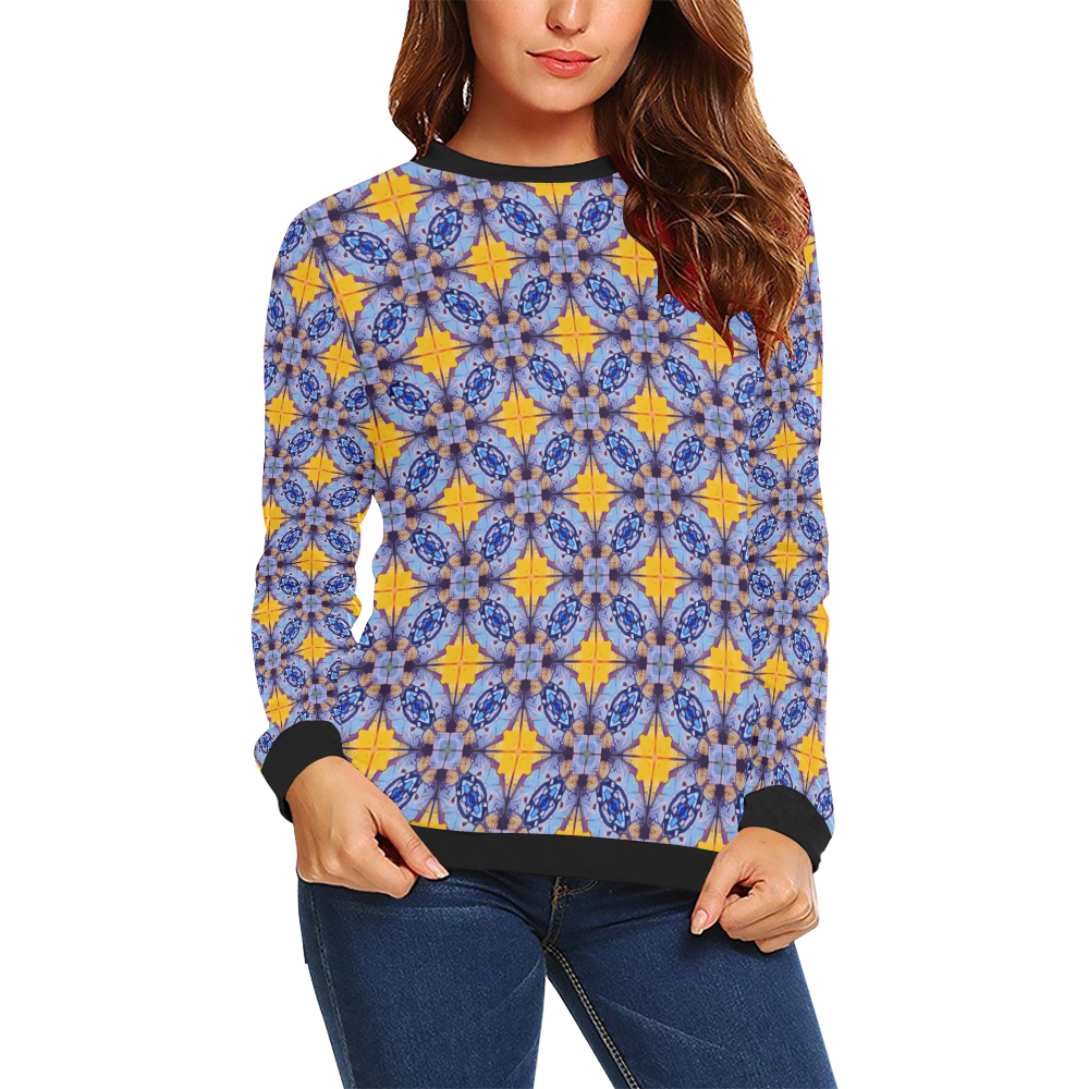 i am a ptrapped beauty 4c21b All Over Print Crewneck Sweatshirt for Women (Model H18)