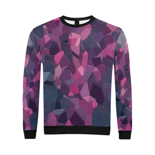 purple pink magenta mosaic #purple All Over Print Crewneck Sweatshirt for Men/Large (Model H18)