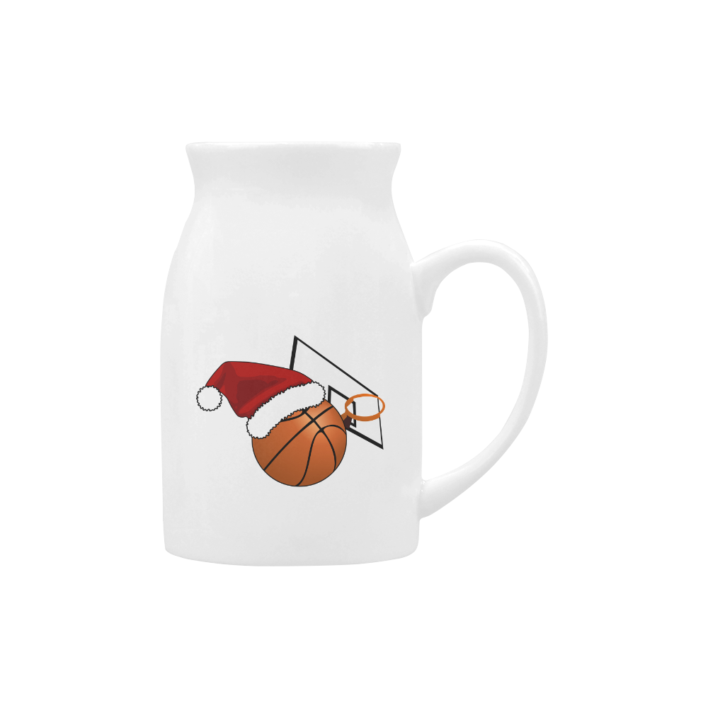 Santa Hat Basketball And Hoop Christmas Milk Cup (Large) 450ml