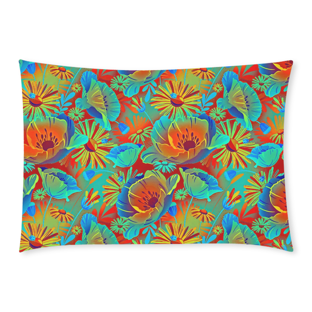 bright tropical floral Custom Rectangle Pillow Case 20x30 (One Side)