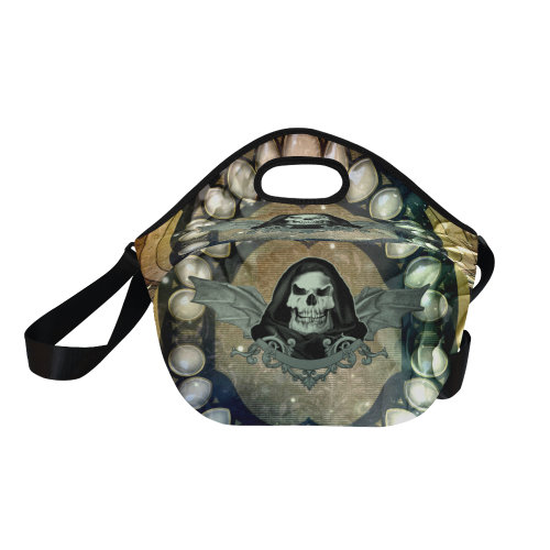 Awesome scary skull Neoprene Lunch Bag/Large (Model 1669)