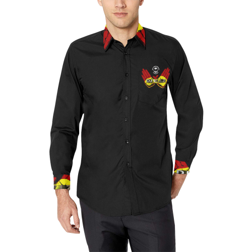 DJ W.I.Z BLACK Button Down Men's All Over Print Casual Dress Shirt (Model T61)