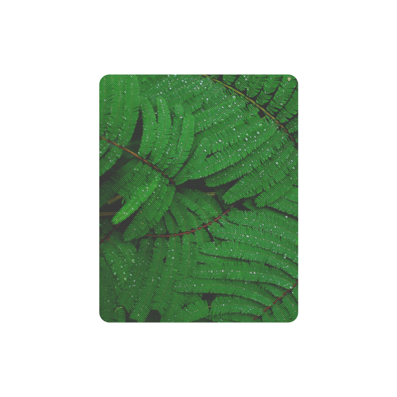 Forest Green Plants with Dew Photo Rectangle Mousepad