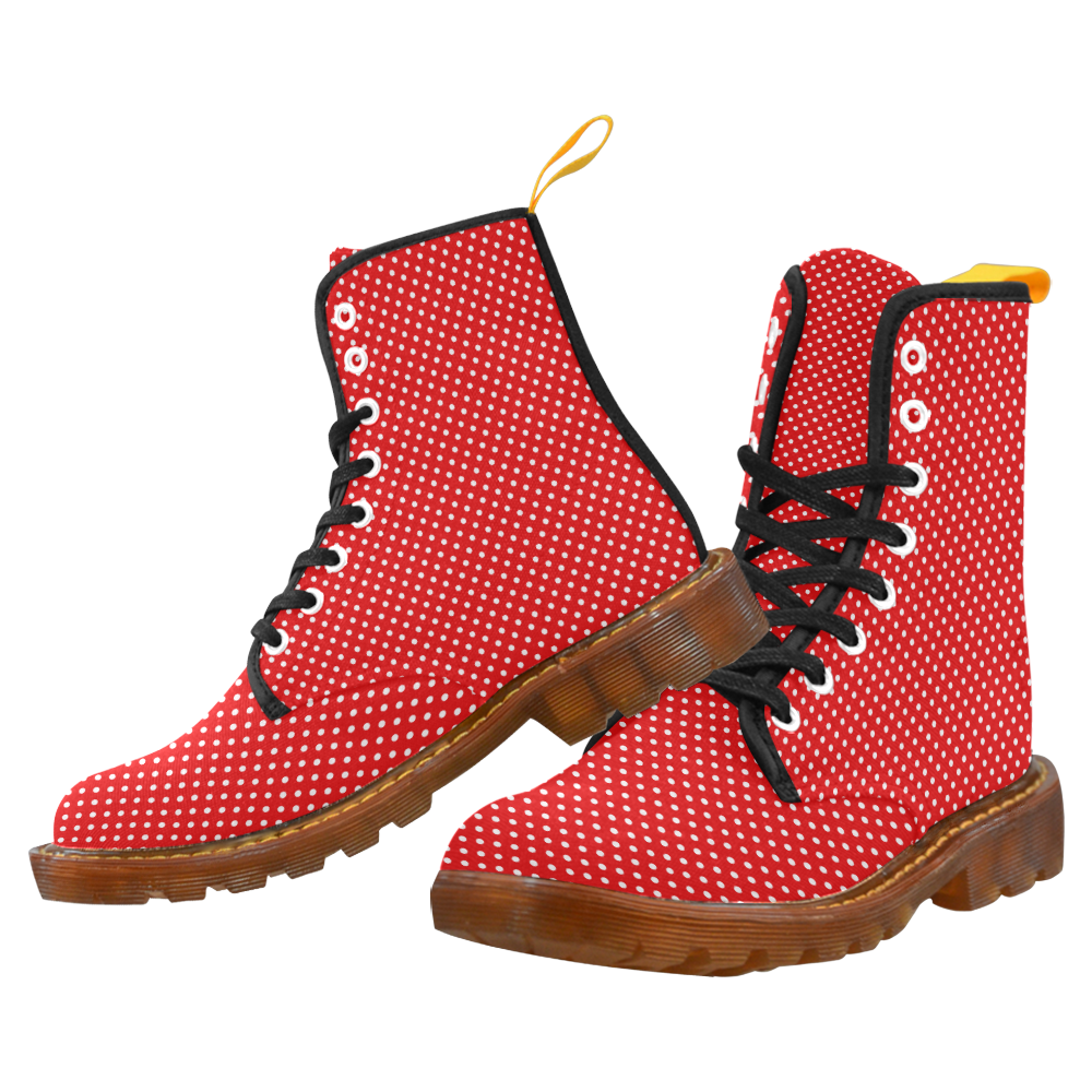 Red polka dots Martin Boots For Women Model 1203H