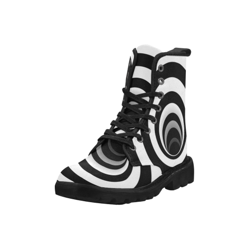Optical Illusion Black Hole Rings (Black/White) Martin Boots for Men (Black) (Model 1203H)