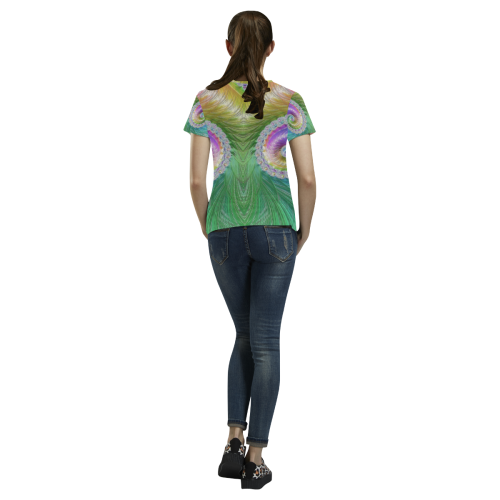 Frax Fractal Rainbow All Over Print T-Shirt for Women (USA Size) (Model T40)