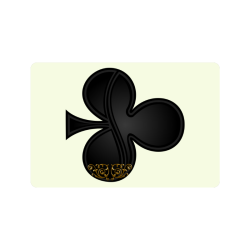 Club Las Vegas Symbol Playing Card Shape on Yellow Doormat 24"x16"