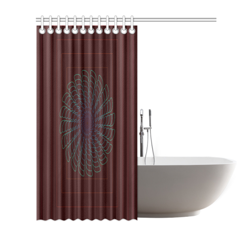 Tirquise flower on chocholate brown Shower Curtain 72"x72"