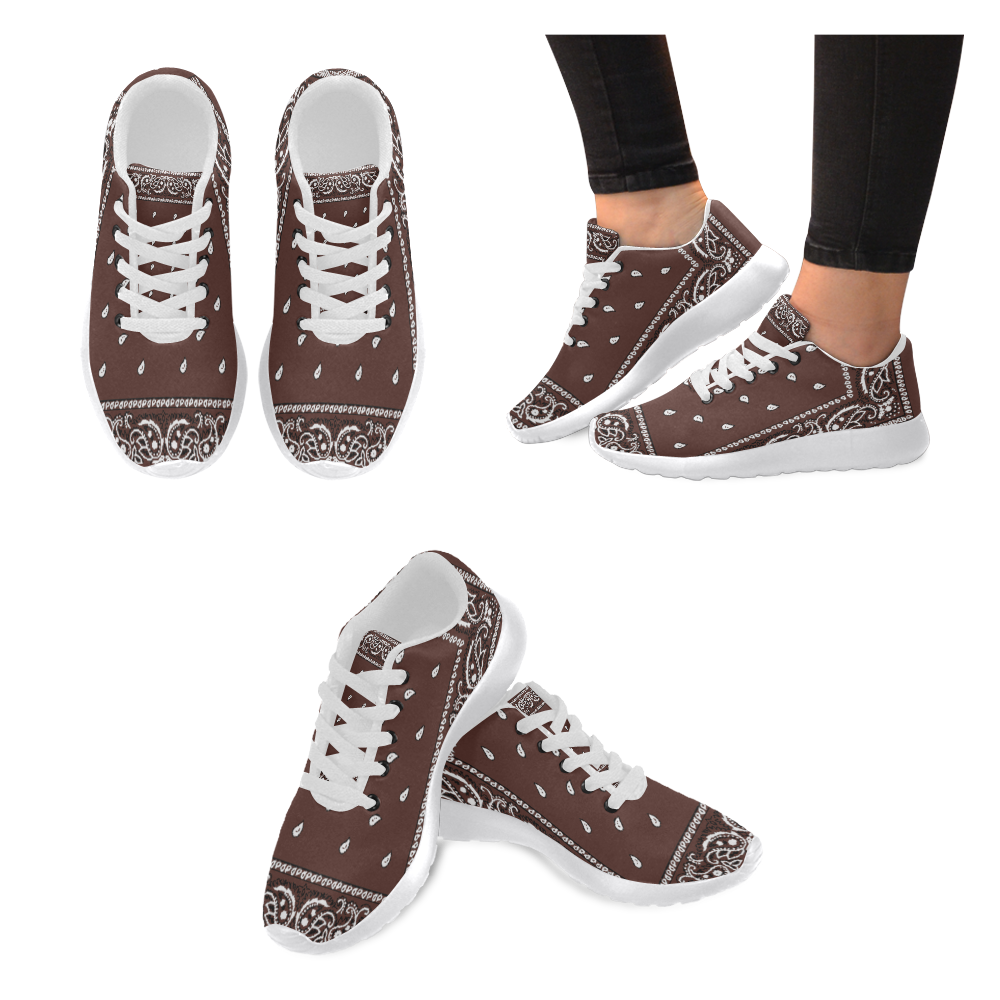 Brown Bandana Men-White Men’s Running Shoes (Model 020)