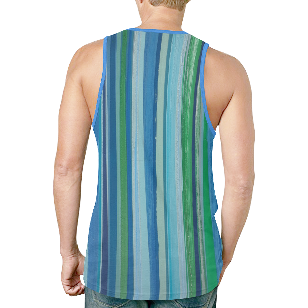 painted stripe New All Over Print Tank Top for Men (Model T46)