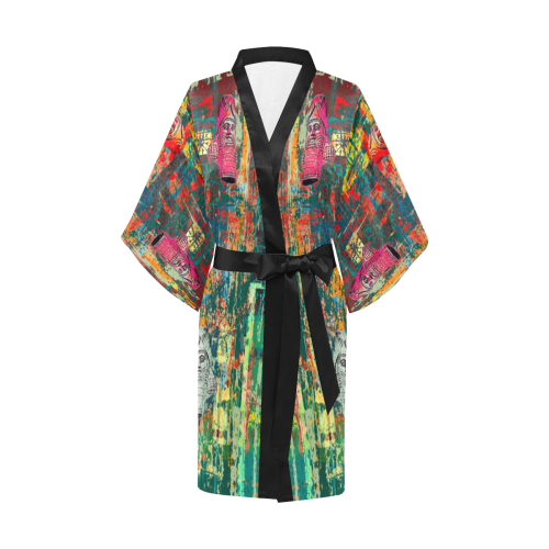 Lamassu In Color Kimono Robe