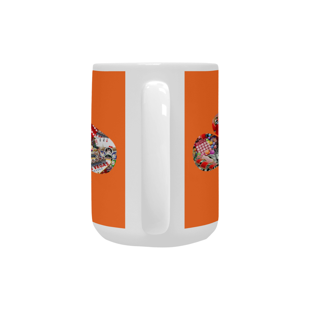 Las Vegas Playing Card Shapes on Orange Custom Ceramic Mug (15OZ)