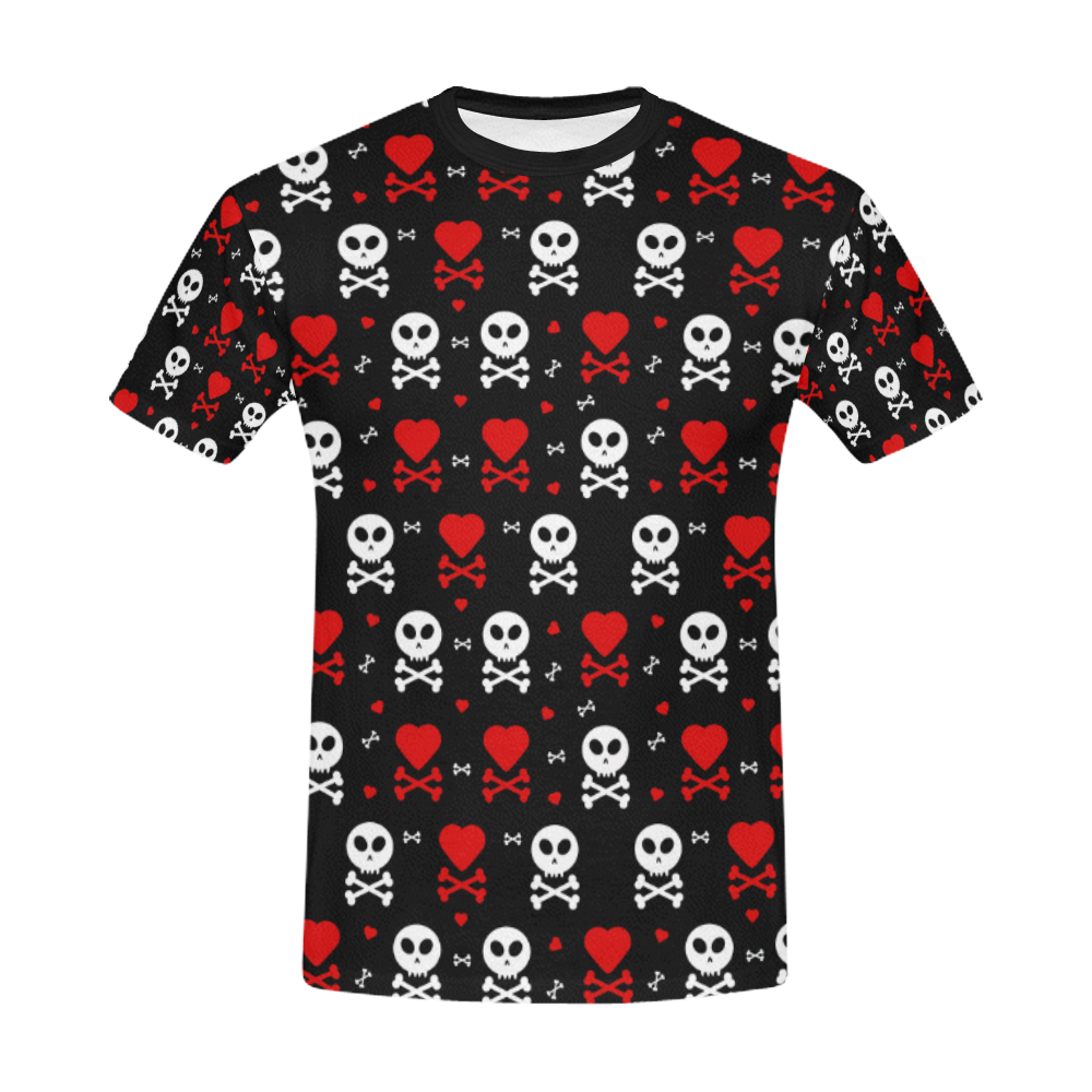 Skull and Crossbones All Over Print T-Shirt for Men/Large Size (USA Size) Model T40)